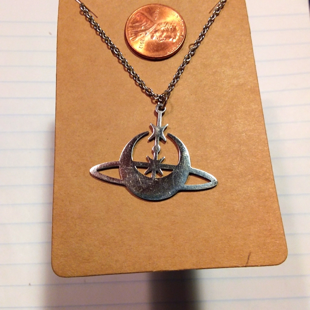 Moon and Star Necklace